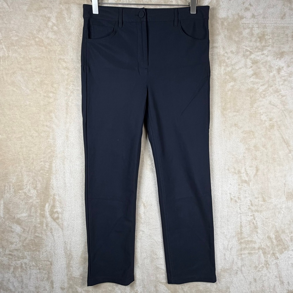 Theory Women Black Technical Stretch Slim Straight Leg 5-Pocketβ Pants Size 6